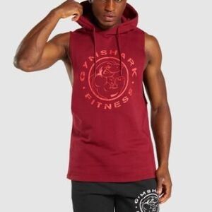 Gymshark Men’s Legacy Drop Arm Burgundy Hoodie Work Out Sweatshirt Size Medium